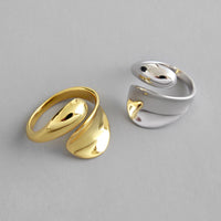 Minimalist overlapped adjustable open ring