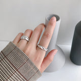 Textured surface matt finish adjustable open rings