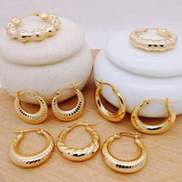 Basic hollow hoop earrings